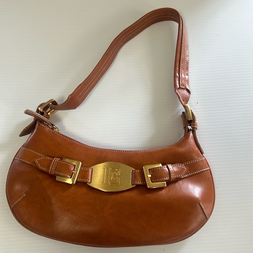 ENRICO COVERI ITALIAN LEATHER BUCKLE 
SHOULDER BAG‎